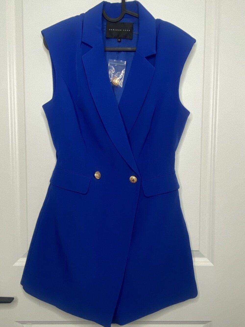 NWT Endless Rose Royal Blue Blazer Vest & Shorts Set M